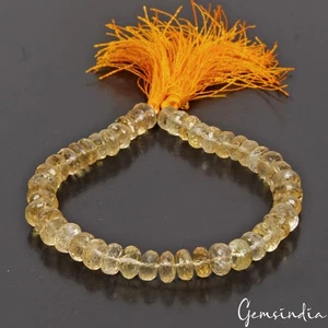 Natürlicher Citrin Edelsteine Facettiert Rundschliff Perlen 8 Zoll Strang für Schmuck ~ 94,5 Kt - Bild 1 von 9