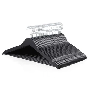 Wood Suit Clothes Hangers 30-Pack Black - Picture 1 of 7