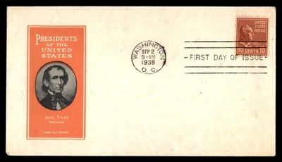 Mayfairstamps US FDC 1938 Washington DC John Tyler First Day Cover aau_81689 - Image 1 of 2