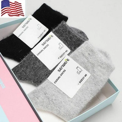 5/20 Pairs Mongolia 100% Pure Cashmere Wool Thick Warmer Mid Calf Women Socks US - Image 1 of 4