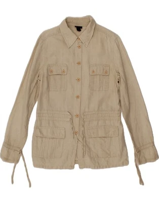 GANT Womens Utility Jacket UK 12 Medium Beige Linen AB19 - Image 1 of 3