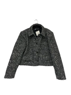 Zara Womens Jacket Blazer XL Charcoal Grey Sequin Black Textured 1689/299 NWT - Image 1 of 4