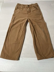 Carhartt Jeans Boys 4T Brown Adjustable Waist Straight Leg Casual 100% Cotton - Picture 1 of 4