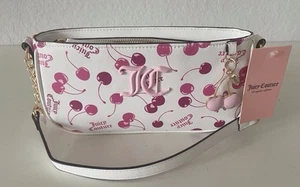 Borsa a tracolla Juicy Couture Cherry On Top con ciondolo ciliegie bianca multi NUOVA - Foto 1 di 11