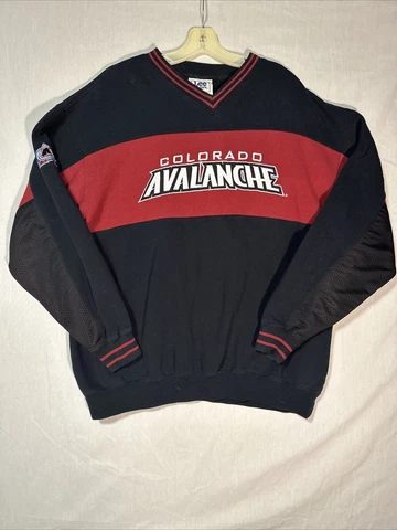 Vintage Colorado Avalanche Lee Sport 90s Embroidered NHL Hockey Sweatshirt 2XL Cover