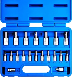 01150A SAE and Metric Hex Bit Socket Set | 20 Pieces | SAE 1/8” – 3/8” | Metric - Picture 1 of 12