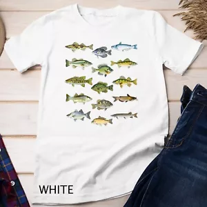 Camiseta unisex para niños especies de peces biología tipos de agua dulce peces pesca - Imagen 1 de 15