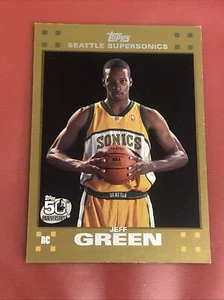 2007-08 Topps Gold #115 Jeff Green Rookie RC Card #1042/2007 - Foto 1 di 2