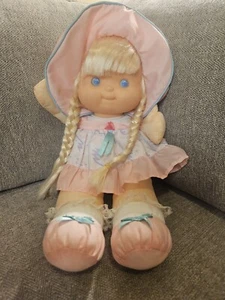 Fisher Price Puffalump Kids 1992 Pink Soft Doll Dress Blonde Baby Bonnet - Picture 1 of 6