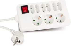 HEITECH Regleta De Enchufes Con Interruptor, 250 V, 9-Fach, Con Interruptor - Imagen 1 de 1