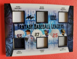 KEN GRIFFEY JR MARK MCGWIRE GREG MADDUX SAMMY SOSA PEDRO 6 JERSEY CARD #d2/35 - Picture 1 of 3