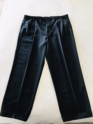 Linea Naturale Mens Black Luxe Pleat Dress Pants Slacks 42x30 - Image 1 of 2
