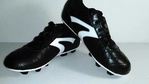 Boys Soccer Cleats Size 1 Black White ~ Athletic Works - Picture 1 of 6