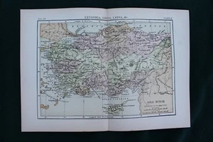 MAPA DE LICAONIA LYCIA LYDIA CHIPRE AÑOS 1890 10 X 14 PULGADAS   - Imagen 1 de 1