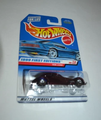 HOT WHEELS 1999 FIRST EDITIONS 1/26 - 1936 CORD METALLIC BURGUNDY - Image 1 of 4