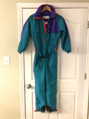 Columbia Manga Larga Cremallera Completa Una Pieza Traje de Esquí Babero de Nieve Traje de Nieve Juvenil Grande Foto 1 de 4