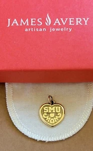 RARE James Avery Retired 14k Yellow Gold SMU Mom Charm w/ Box & Pouch - Picture 1 of 4