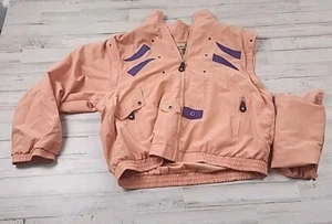 Vintage Jamie Sadock Zip Up Jacket Size Medium Orange Blue Vest Retro '80s '90s - Picture 1 of 12