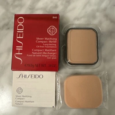 Shiseido Sheer Matifying Compact Foundation Refill B40 Natural Fair Beige 9.8 g  - Image 1 of 4