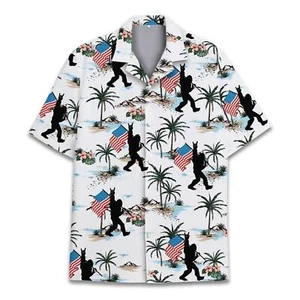 Bigfoot American Flag Hawaiihemd Herren Damen Sasquatch Bigfoot Hawaiihemd_ - Bild 1 von 2