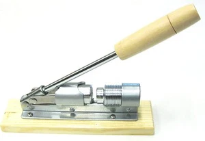 NEW Pecan, Almond, Hazelnut, Macadamia Aluminum Nut Cracker Tool on Wood Base - Picture 1 of 6