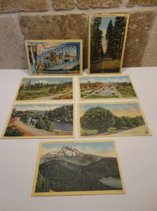 POSTALES - Lote de 7 LINO OREGON de 1940 sin usar y matasellos 1942 IONIA Michigan - Imagen 1 de 6