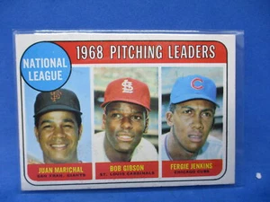 1969 TOPPS - #10 - PITCHING LEADERS - MARICHAL BOB GIBSON JENKINS - EX - Picture 1 of 2