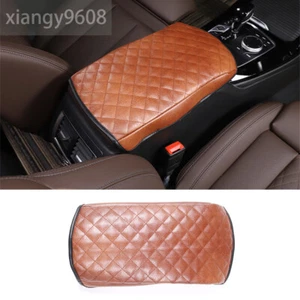 Brown Leather Console Armrest Box Pad Cushion Cover For BMW X3 G01 X4 G02 2018+ - Picture 1 of 6