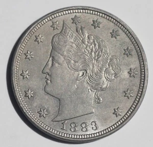 1883 Liberty Nickel, No Cents, About Uncirculated (AU) - Picture 1 of 2