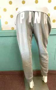 Victoria's Secret Pink Logo Classic Jogger Pant Sweatpants Gray NWT - Picture 1 of 3