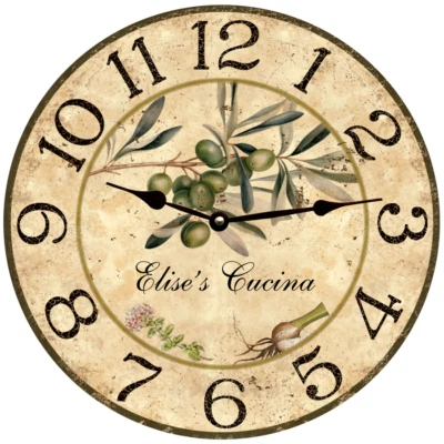 Modern farmhouse olive branch clock- Personalized - Image 1 of 3