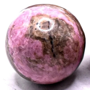 25 mm rosa Rhodonit mit Einschlüssen Kugel poliert Edelstein Mineral - China (1 Stück) - Bild 1 von 6