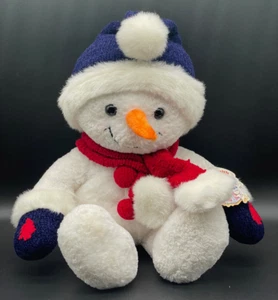 Vintage 1999 Commonwealth Snowman Plush with Hat Scarf & Mittens 15" Winter - Picture 1 of 13