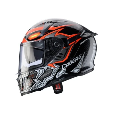 CASCO INTEGRALE CABERG AVALON X GURKHA NERO GRIGIO ARANCIONE FLUO TAGLIA XS S M - Immagine 1 di 3