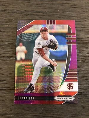 2020 Panini Prizm Draft Picks-Purple & Red Prizm-CJ Van Eyk #PDP42 - Image 1 of 2