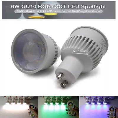 GU10 6W RGB+CCT LED Spotlight Multi Color+White Dimmable Bulb Mibox 85-265V - Image 1 of 4