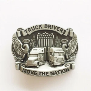 Antique Silver Truck Driver Belt Buckle Gurtelschnalle also Stock in US - Picture 1 of 6