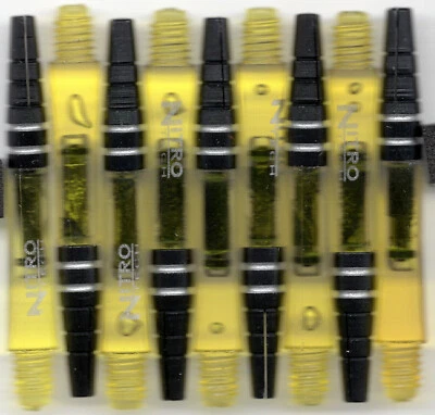 NitroTech Yellow Short Polcarbonate/Aluminum Top Dart Shafts: 1 set of 3 - Image 1 of 4