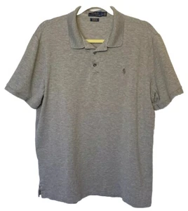 Polo Ralph Lauren Men's Polo Shirt Large Short Sleeve Classic Fit Logo Gray - Picture 1 of 9