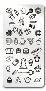 NEW NJX 009 Manicure Nail Art Stamp Template Food Dessert Design Image Plate - Picture 1 of 10