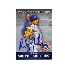 Ricky Tyler Thomas signed autographed 2018 South Bend Cubs team set card 