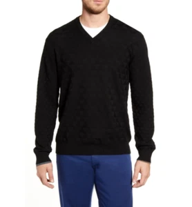 Robert Graham Randie Black Wool V-Neck Classic Fit Sweater L95508 Men Size Small - Picture 1 of 4