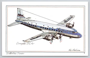 Douglas DC-6 United Airplane Artist Roy Andersen 1973 Unposted Postcard (H16) - Bild 1 von 2