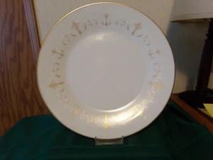 Noritake Courtney #6520, Gold & White Scroll on White 1964-1980 Dinner Plates - Picture 1 of 5
