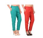 Cotton Pants Solid Summer Combo Of 2 Tall Women Pants Casual Look Slim Leg