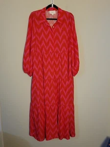 Pomander Place Hot Pink Ikat Mabel Maxi Dress Sz XL - Picture 1 of 11