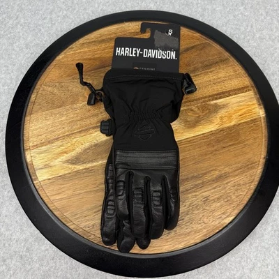Harley Davidson Gloves Women's Small Optimal Mixed Media Gauntlet Black - Image 1 of 3