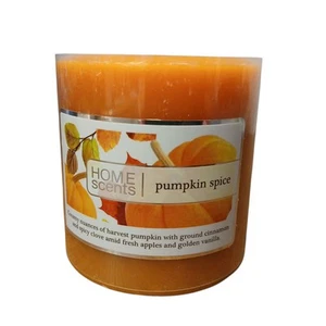 Chesapeake Bay Candle Home Scents Pumpkin Spice Orange Pillar Candle New 3”x3” - Picture 1 of 4