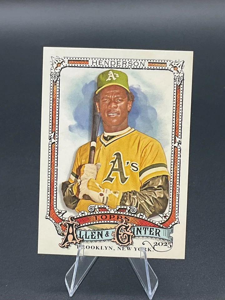 Béisbol Topps Allen & Ginter 2025 #25 Rickey Henderson, Oakland Athletics Foto 1 de 1
