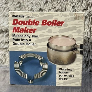 Fox Run Craftsmen Double Boiler Maker Silver Cookware Vintage Retro Kitchen New - Picture 1 of 5